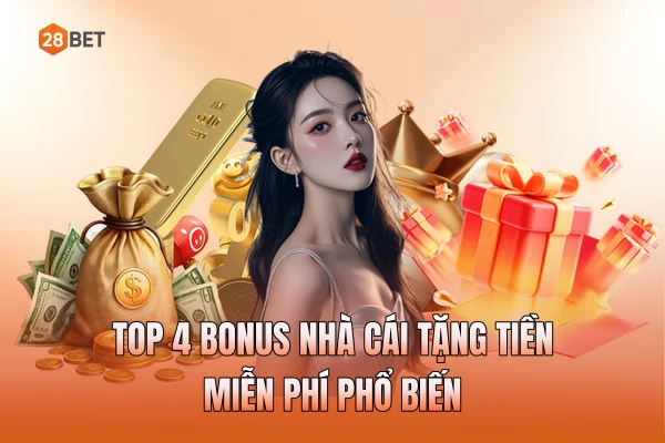 Top 4 bonus nhà cái tặng tiền miễn phí phổ biến